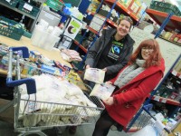 fairandfunky donate a trolley load of rice to Huddersfield Welcome Centre